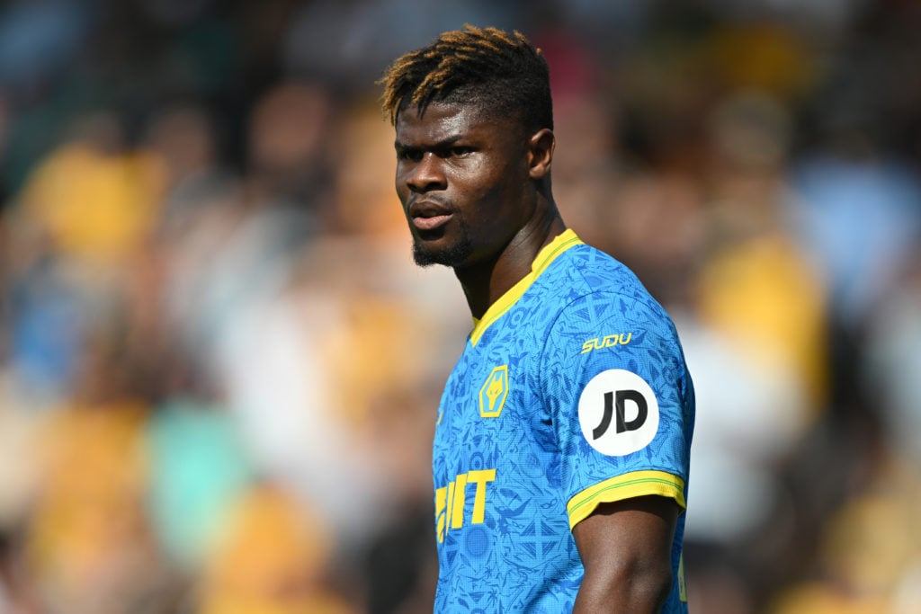Emmanuel Agbadou playing for Wolves