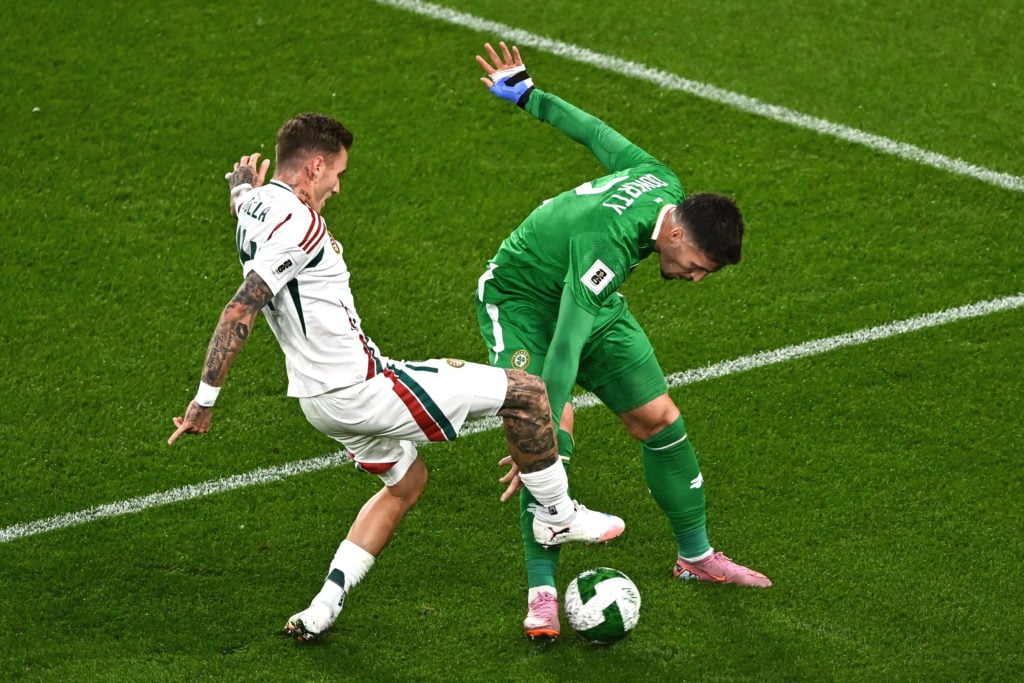 Matt Doherty in action for Ireland