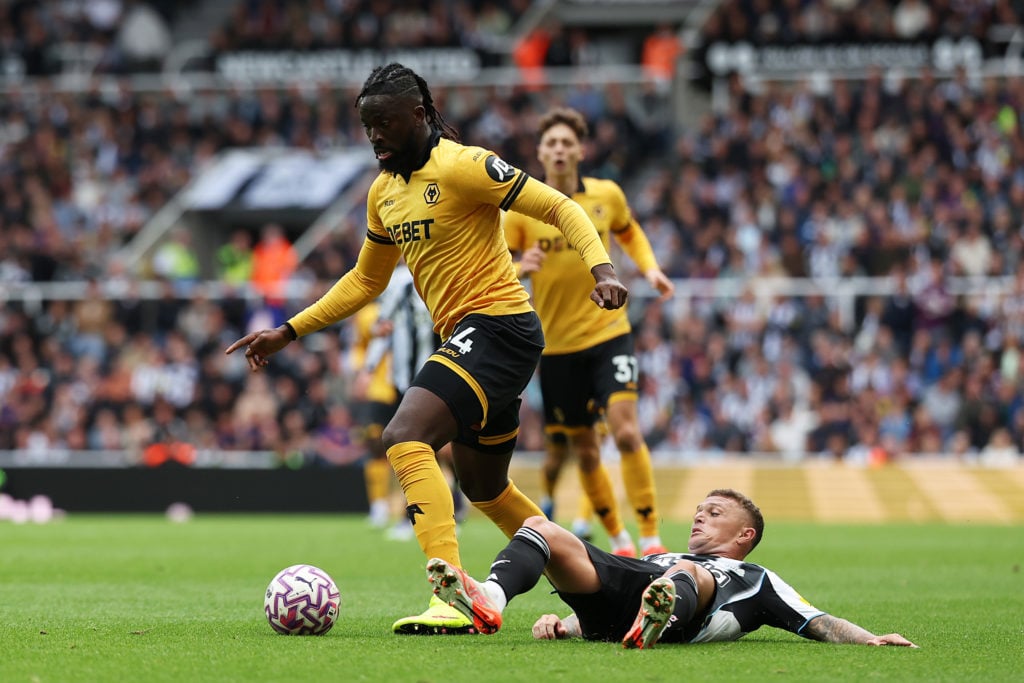 Tolu Arokodare on his debut for Wolves against Newcastle.