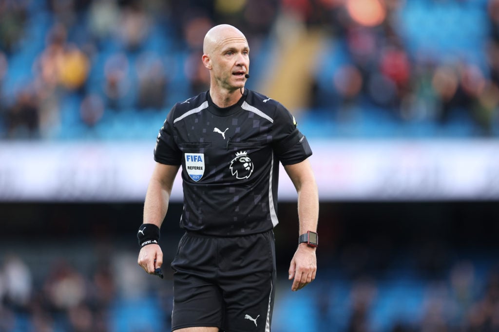 Anthony Taylor refereeing at the Etihad Stadium.