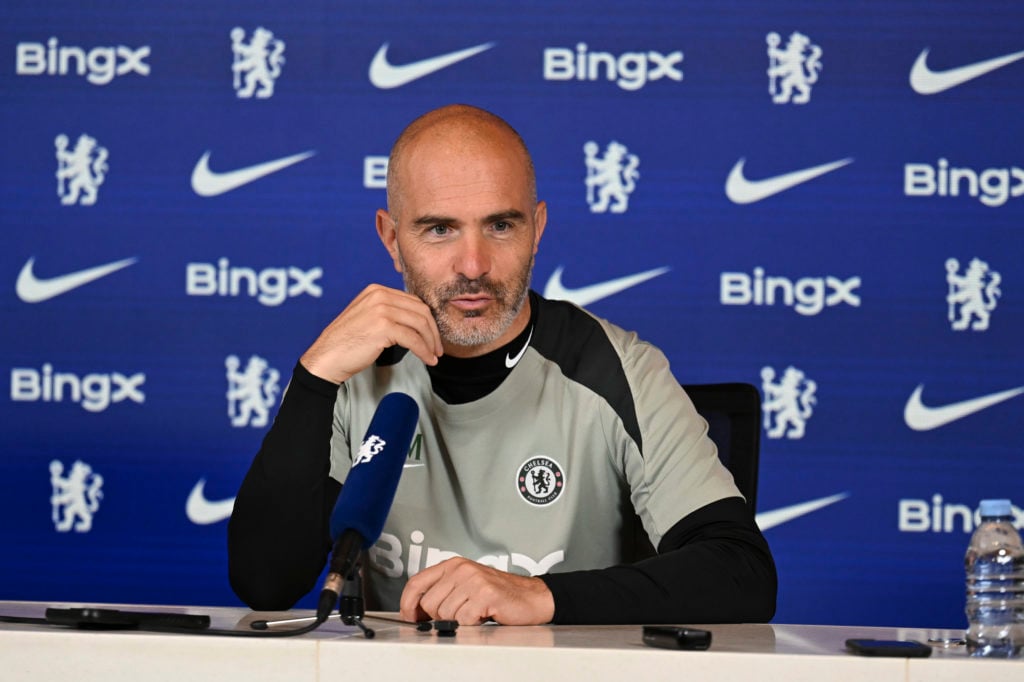 Enzo Maresca in a Chelsea press conference.