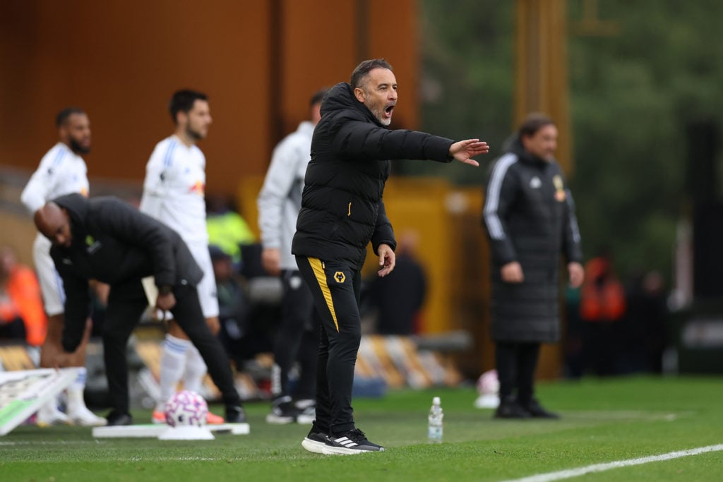 Vitor Pereira giving instructions to his Wolves players
