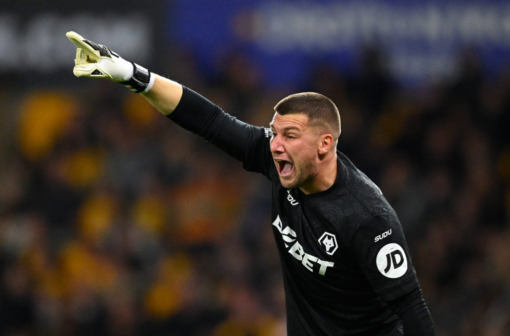 Sam Johnstone barks orders while playing for Wolves.