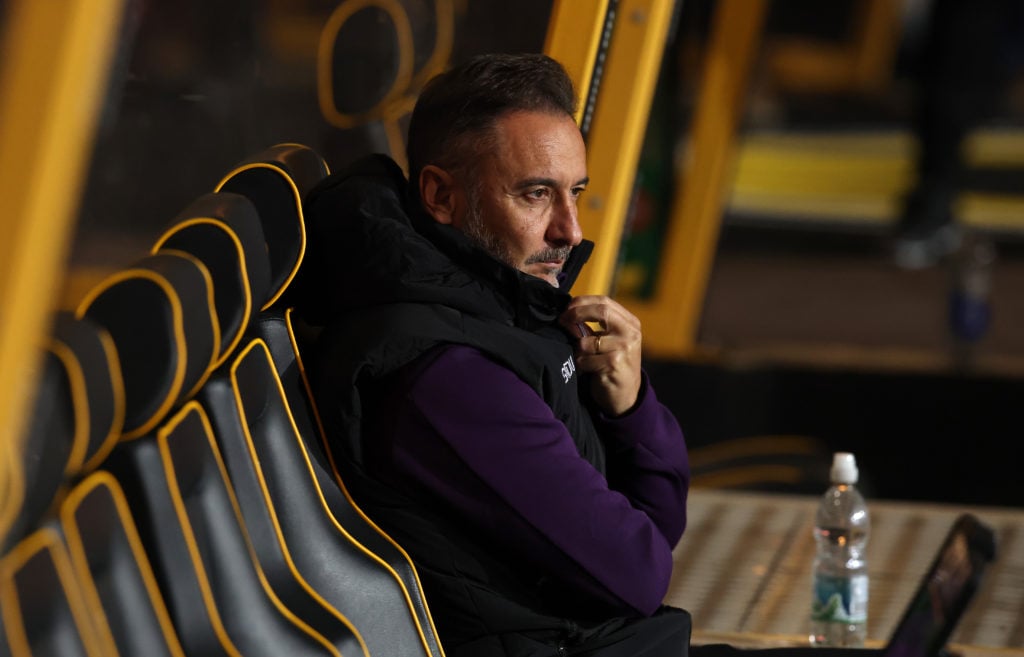 Vitor Pereira sits in the dugout at Molineux.
