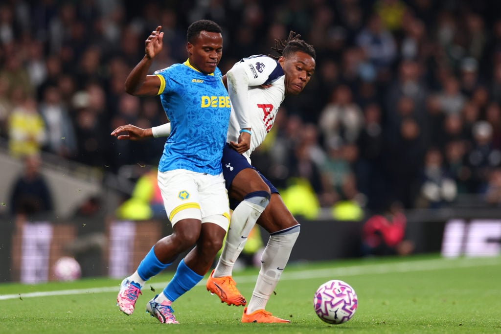 Jhon Arias in action for Wolves against Tottenham
