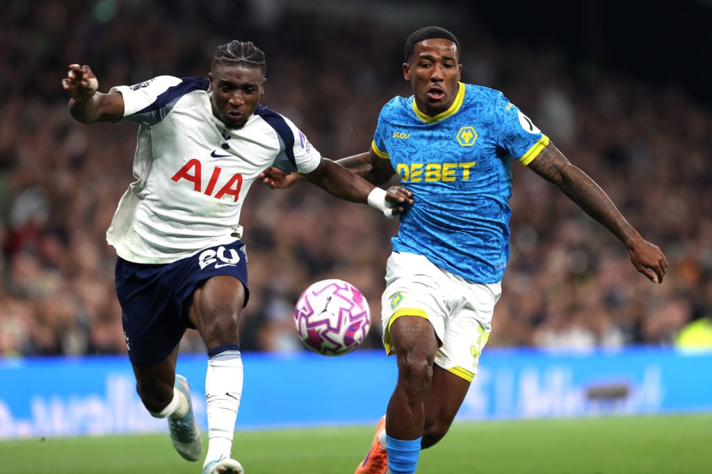 Jackson Tchatchoua in action for Wolves against Tottenham
