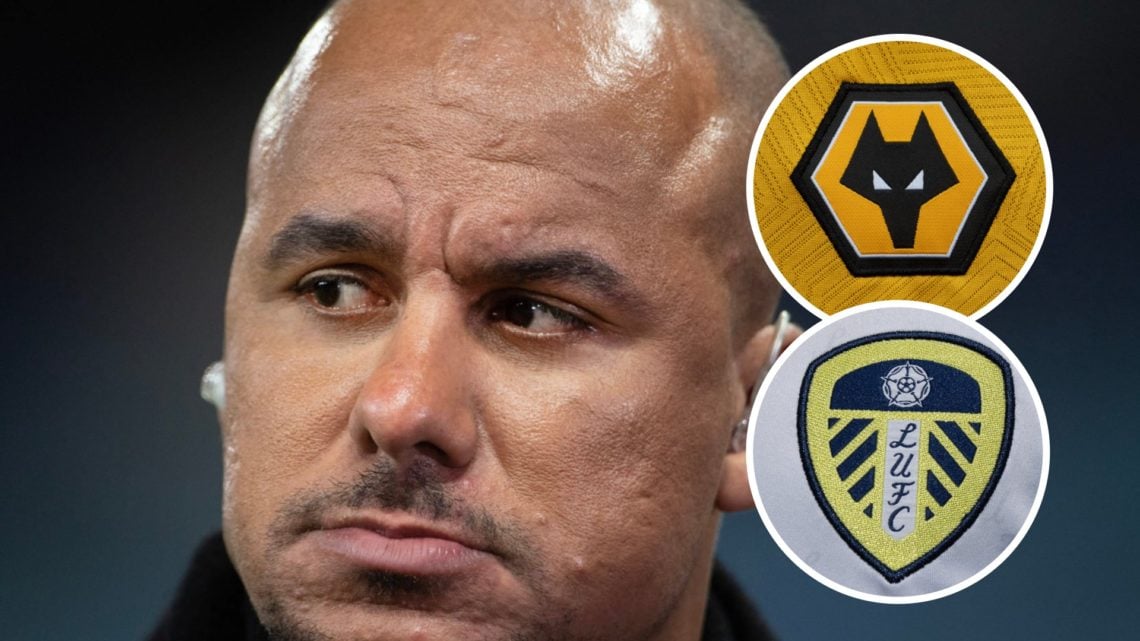 Main: Gabby Agbonlahor working as a pundit Overlay: Leeds United badge Overlay: Wolves crest