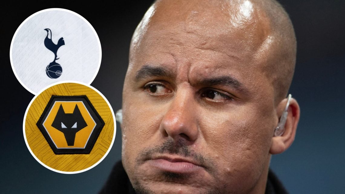Main: Gabby Agbonlahor working as a pundit Overlay: Tottenham Hotspur crest Overlay: Wolves crest