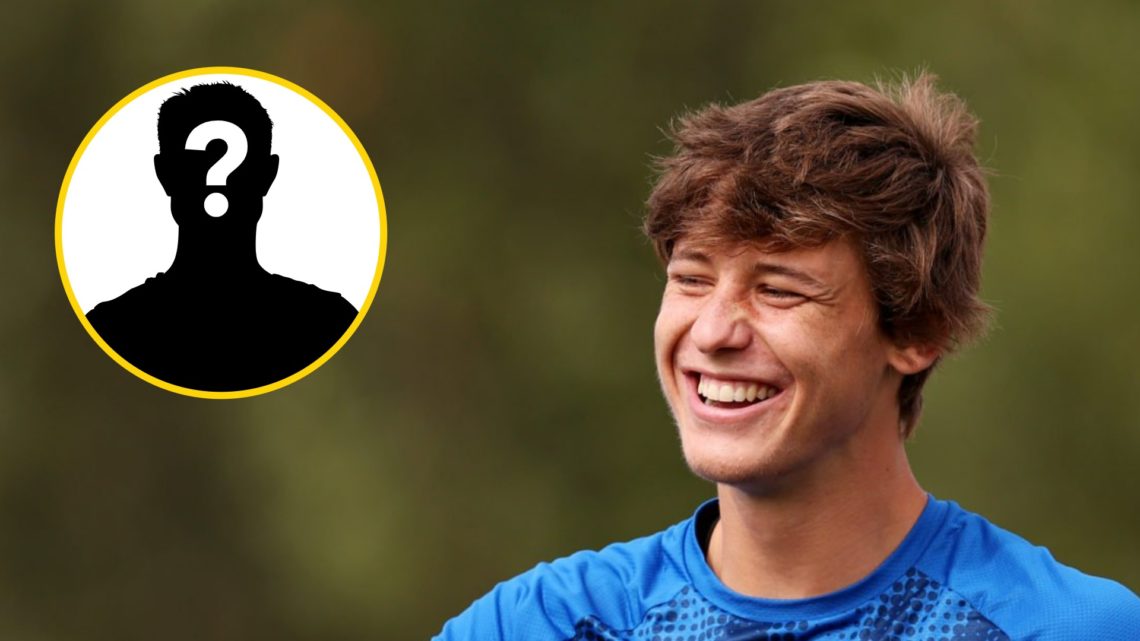 Fer Lopez is all smiles in Wolves training (central), mystery player (inset)