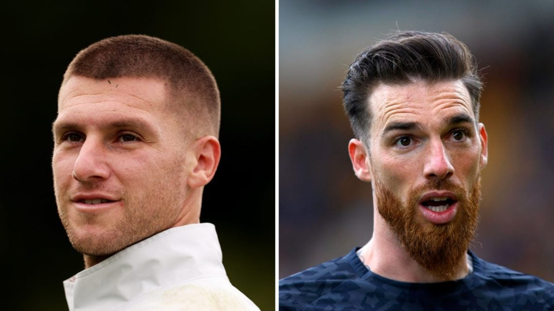 Sam Johnstone warming up for Wolves (left), Jose Sa warming up for Wolves (right)