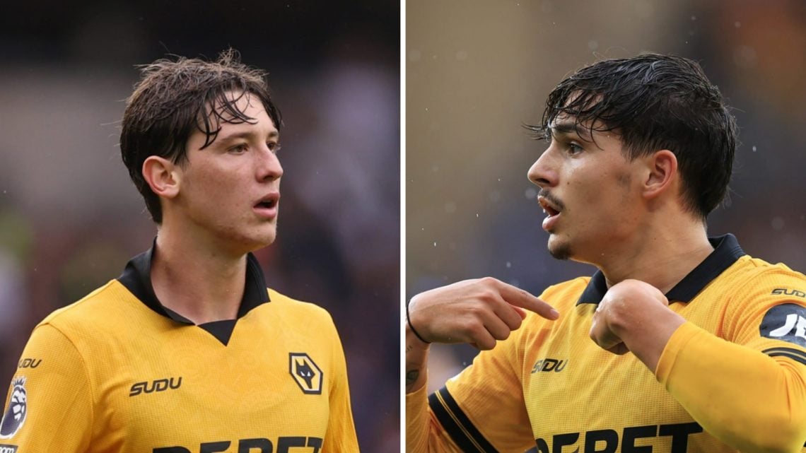 Fer Lopez playing for Wolves (left), Rodrigo Gomes playing for Wolves (right)