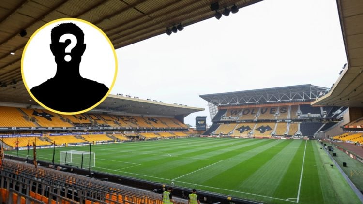 A general view of Molineux (central), mystery player (inset)