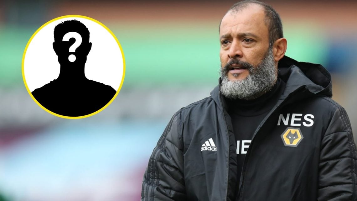 Nuno Espirito Santo managing Wolves (right), mystery player (inset)
