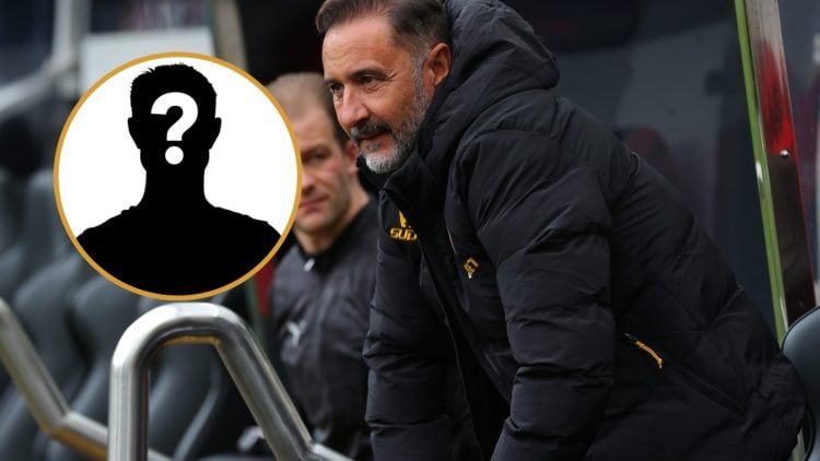 Main: Vitor Pereira looks on as Wolves play Overlay: Mystery player
