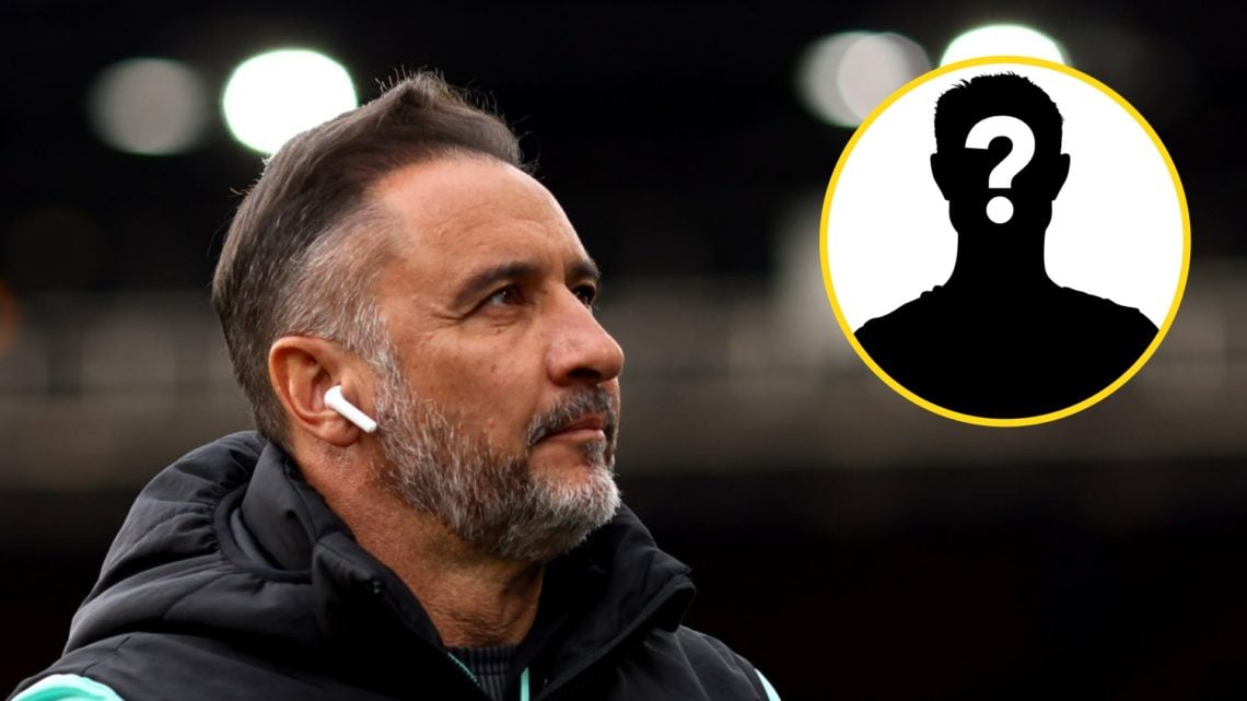 Vitor Pereira looks up (left), mystery player (inset)