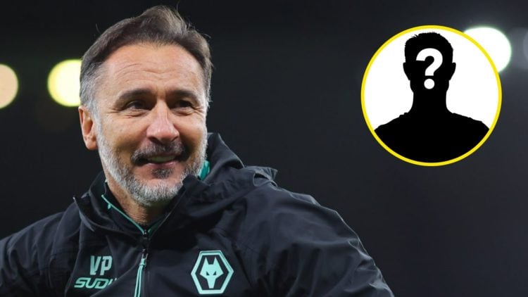 Vitor Pereira managing Wolves (left), mystery player (inset)