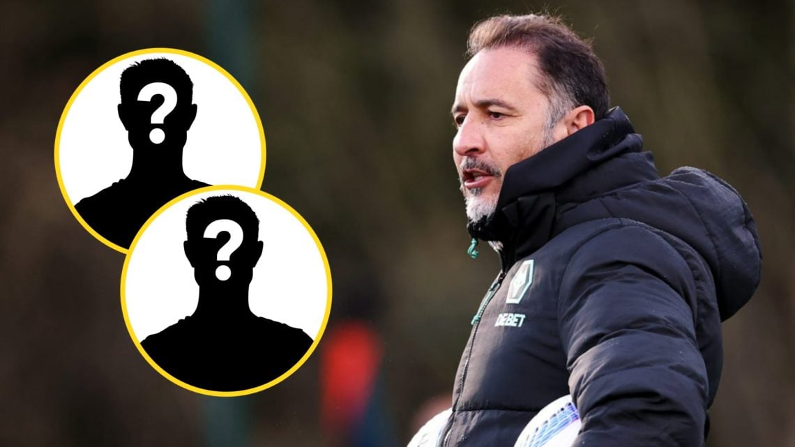 Vitor Pereira in Wolves training (right), mystery players (both insets)