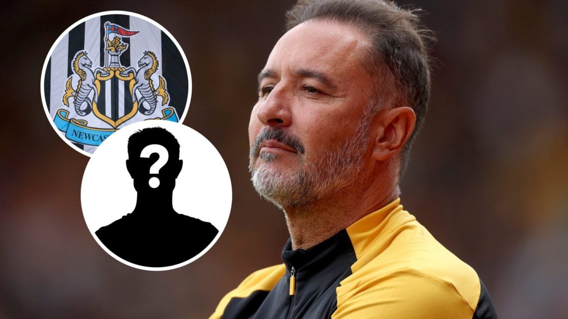 Main: Vitor Pereira looks on as Wolves play Overlay: Newcastle badge Inset: Mystery person