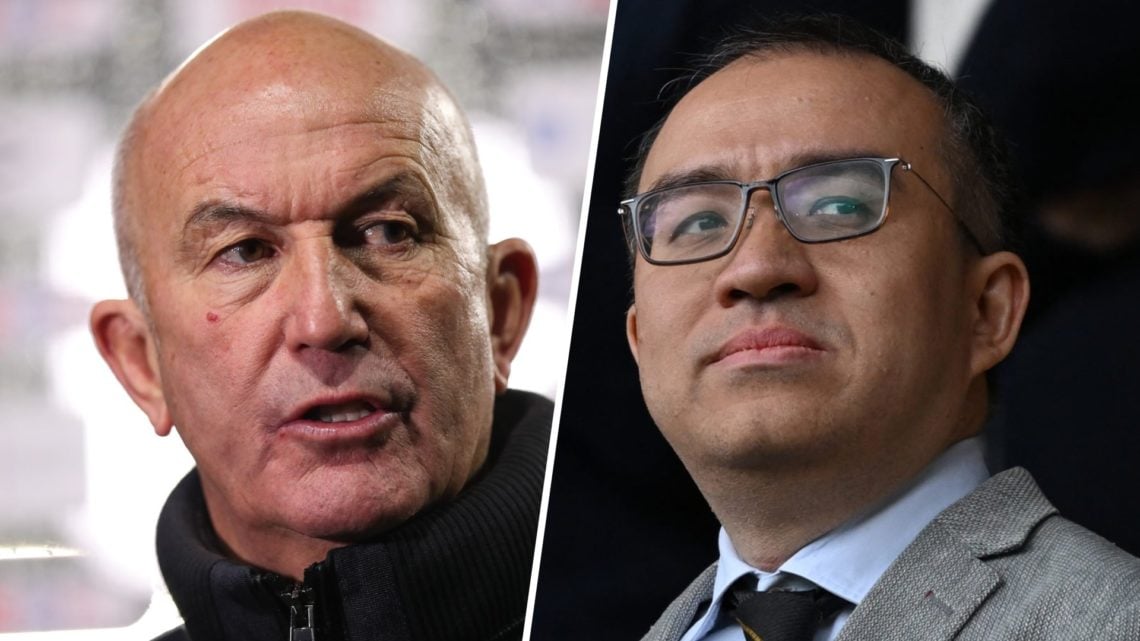 Left: Tony Pulis looks on while working as manager for Sheffield Wednesday Right: Jeff Shi looks on at Molineux
