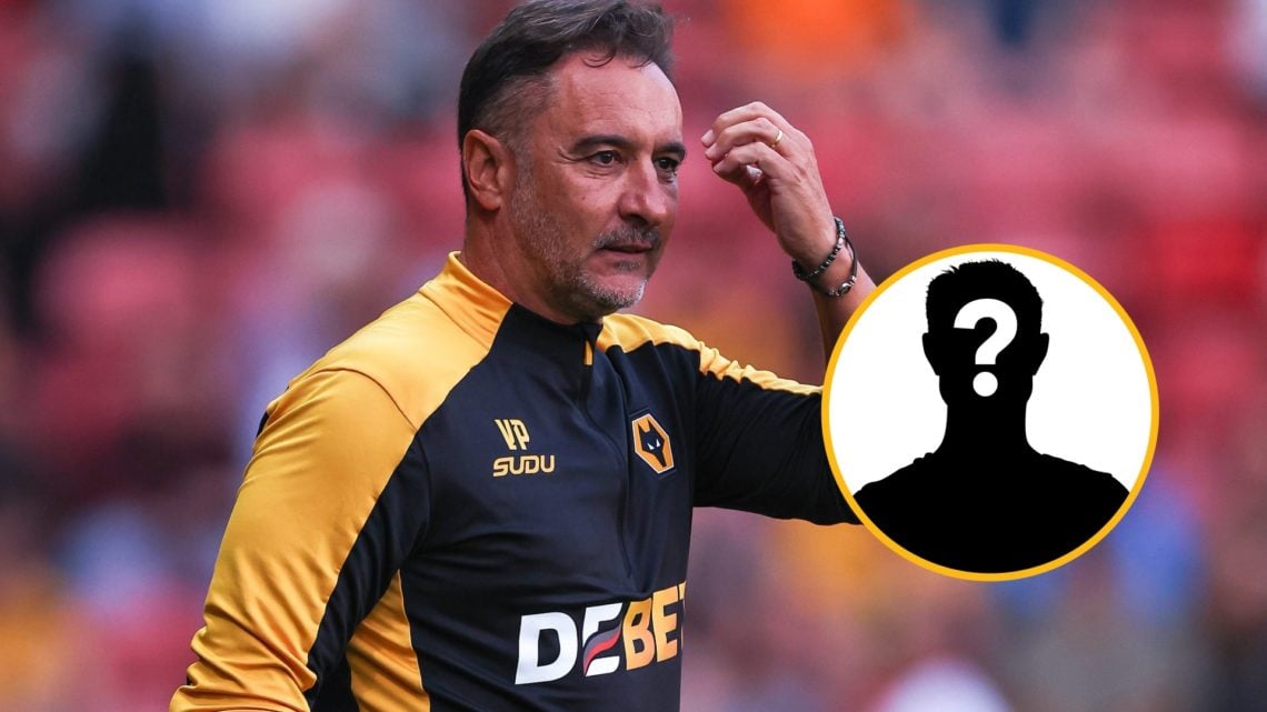 Vitor Pereira watches on as Wolves in action with mystery player overlay (left).