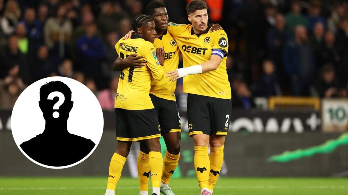 Wolves players celebrating Munetsi's goal.