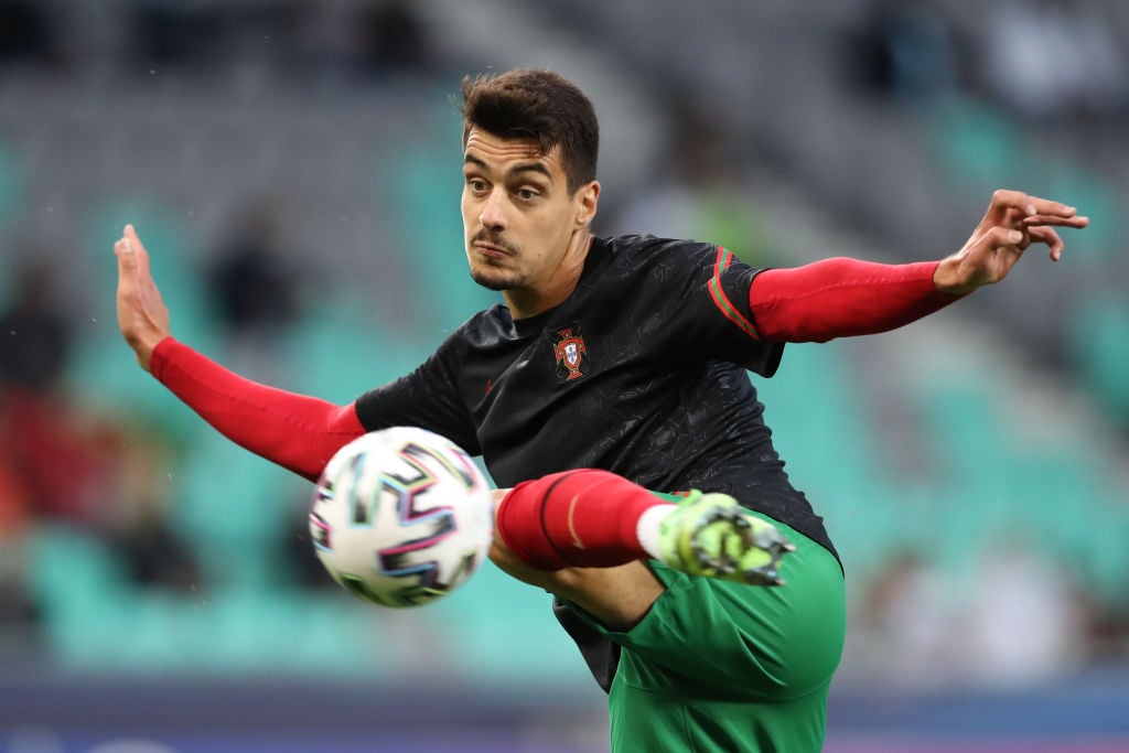 Diogo Leita warming up for the Portugal U21s.