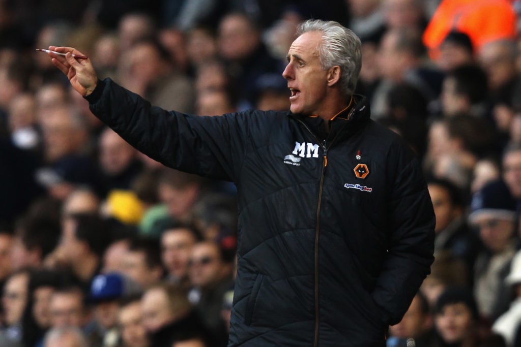 Mick McCarthy on the touchline for Wolves giving instructions