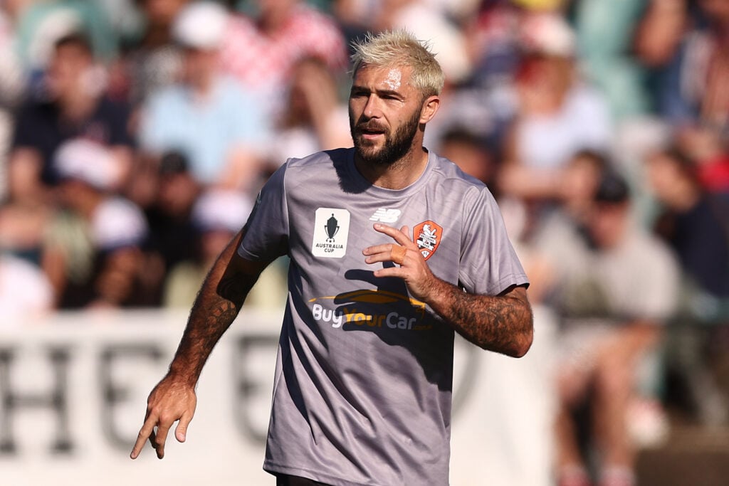 Charlie Austin of Brisbane Roar looks on during the Australia Cup Semi Final match between Sydney United 58 FC and Brisbane Roar