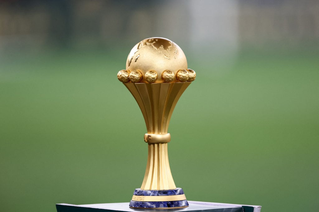 AFCON trophy on a pedestal