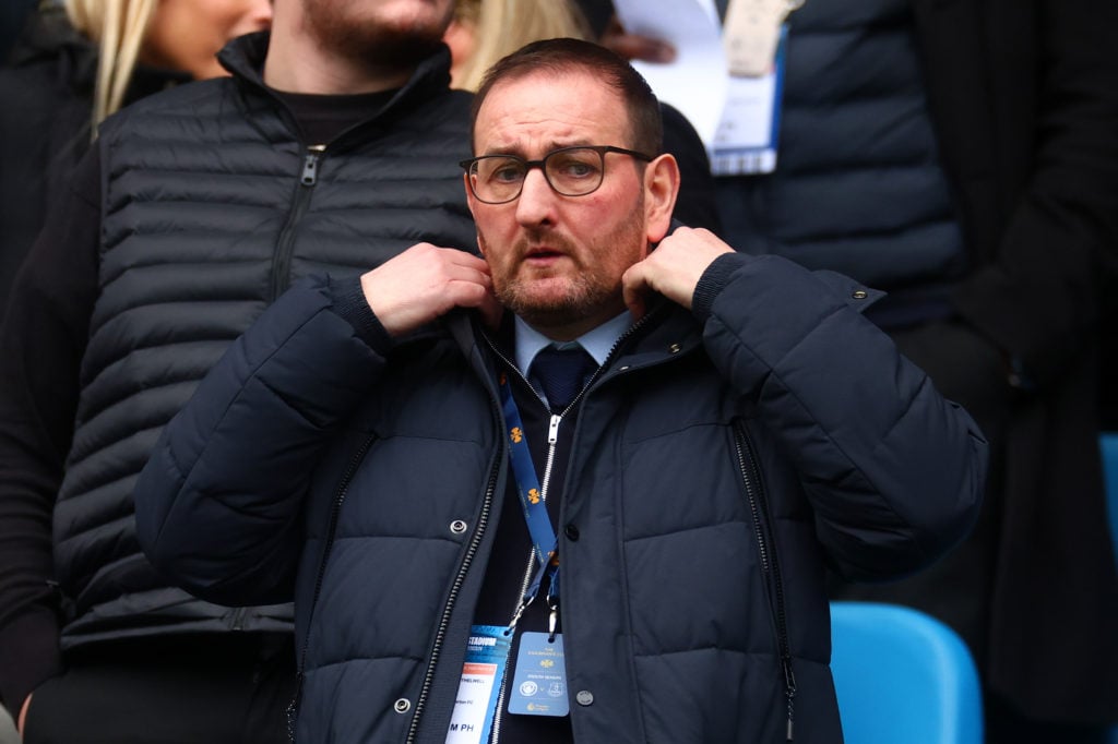 Kevin Thelwell looks on during the Premier League match between Manchester City and Everton FC
