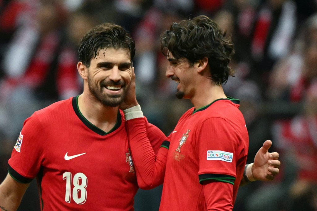Ruben Neves and Francisco Trincao in action for Portugal