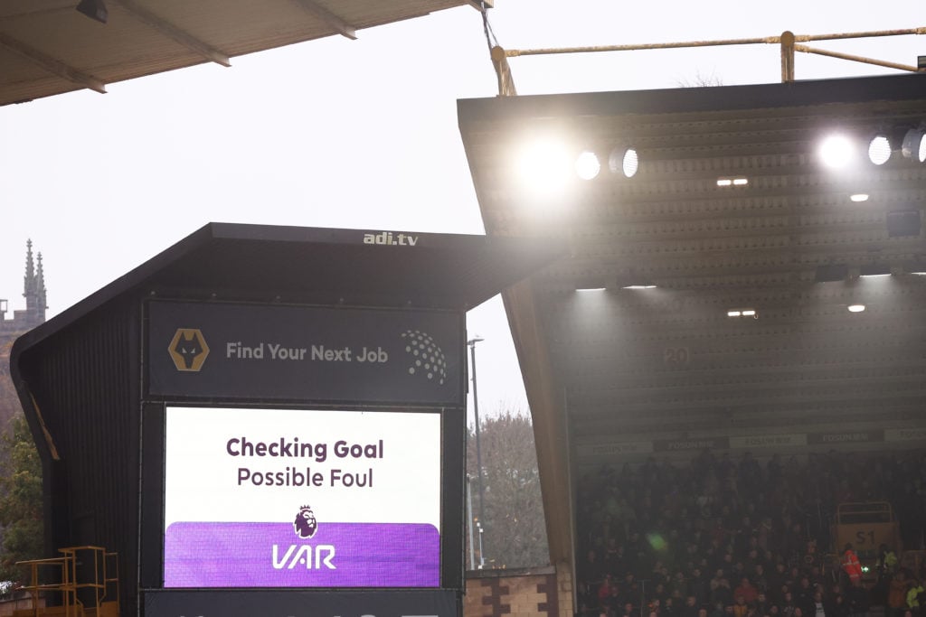 VAR check in progress at Molineux.