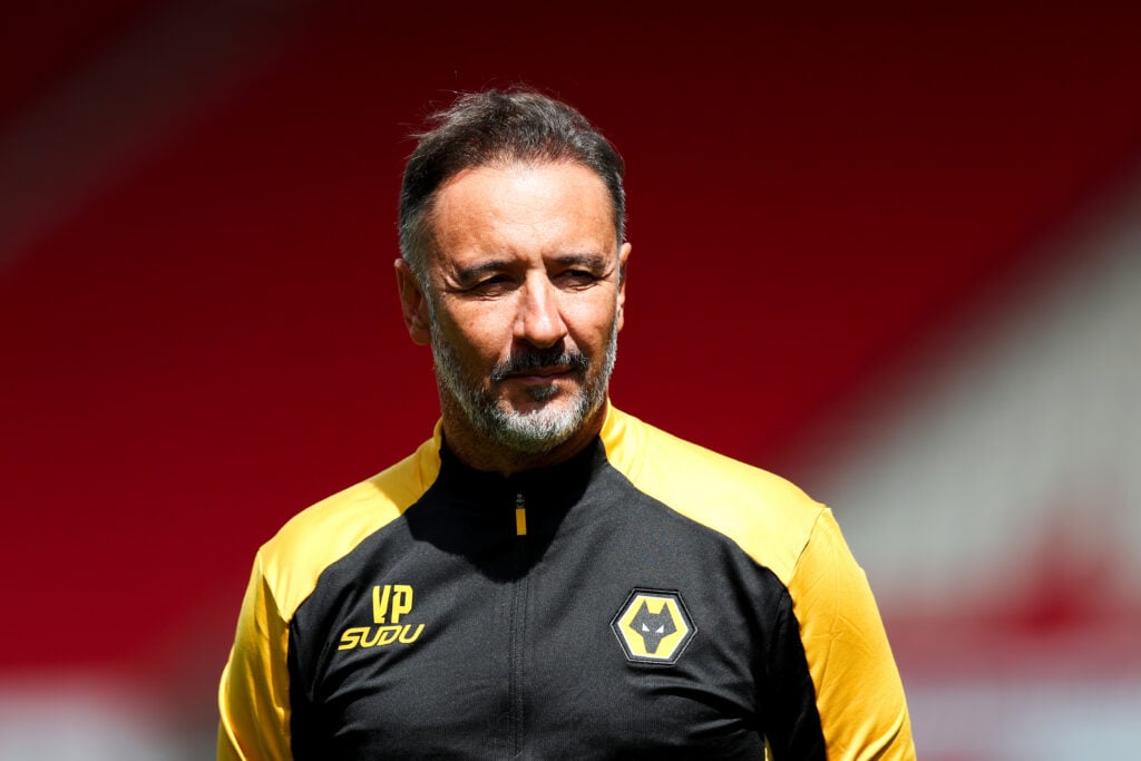 Vitor Pereira looks on at the Bet365 Stadium.