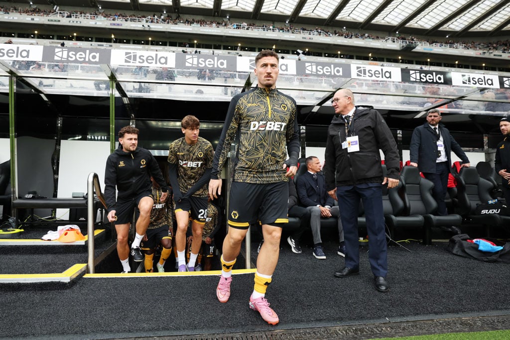 Matt Doherty walks out onto the pitch at St. James' Park.
