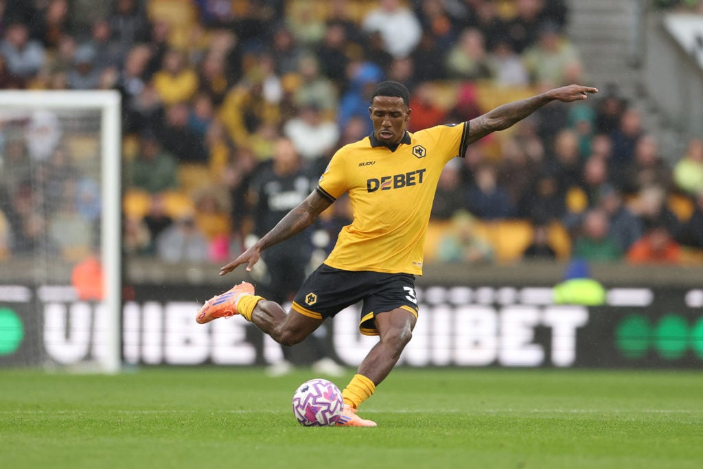 Jackson Tchatchoua plays the ball for Wolves.