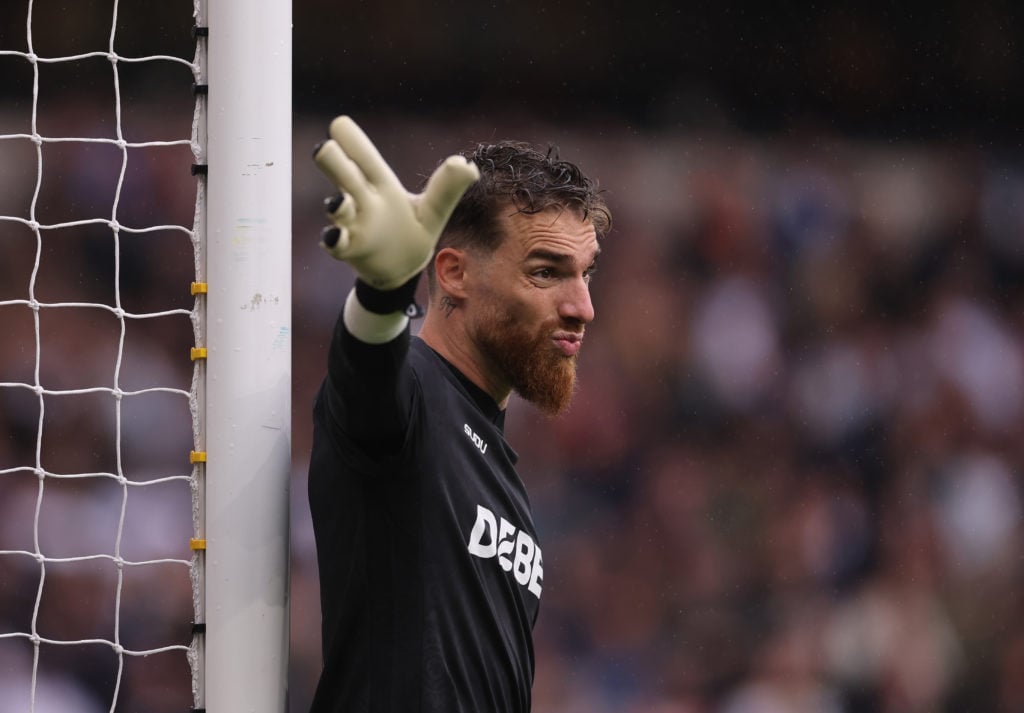 Jose Sa makes a gesture while playing for Wolves.