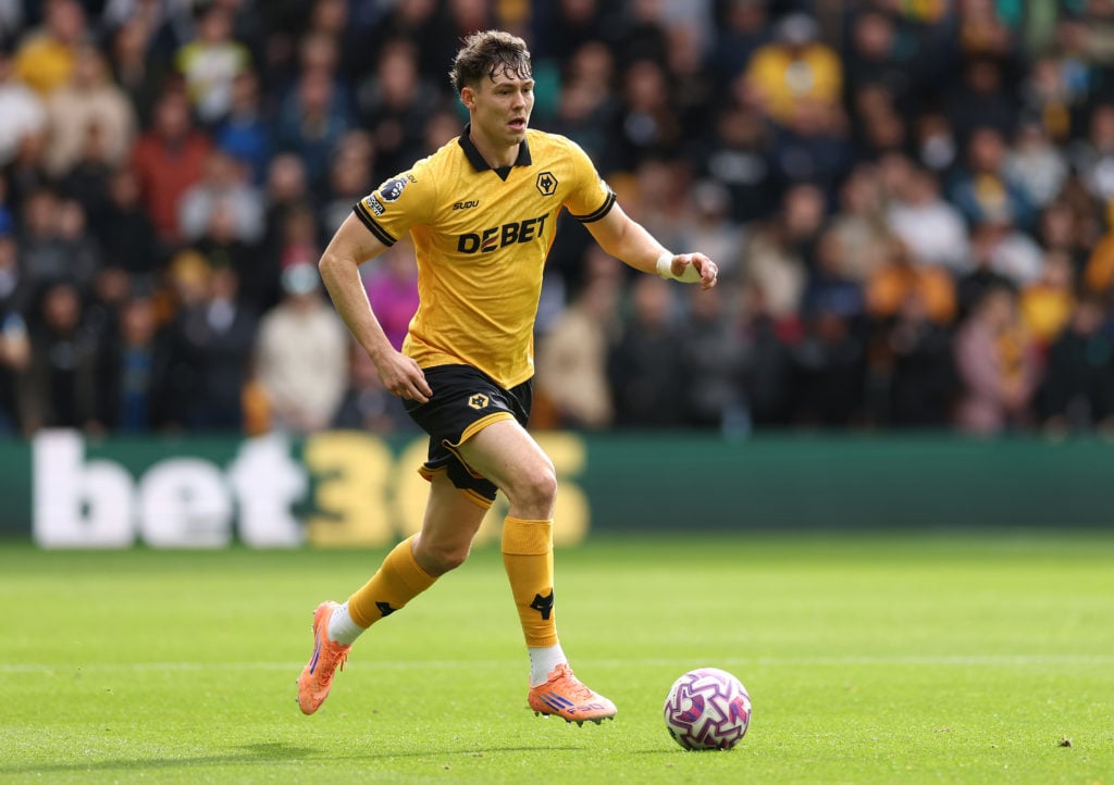 Jorgen Strand Larsen of Wolves during the Premier League match between Wolverhampton Wanderers and Brighton & Hove Albion