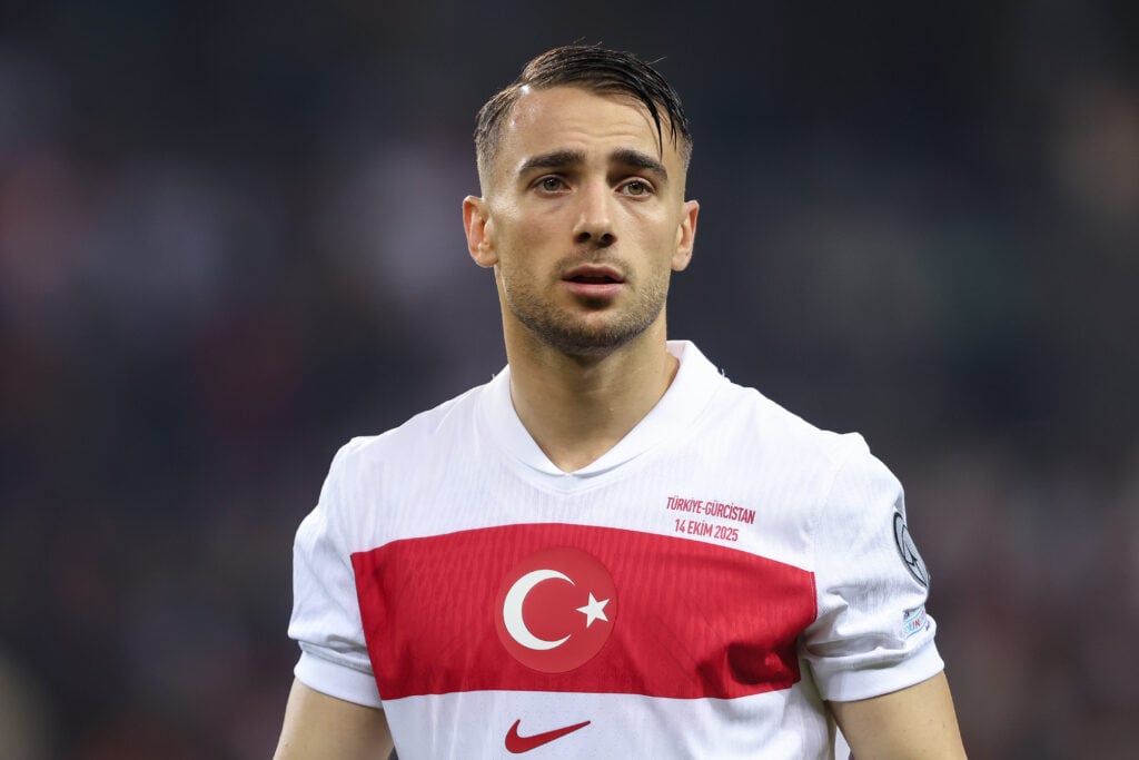 Yunus Akgun playing for the Turkey national team.