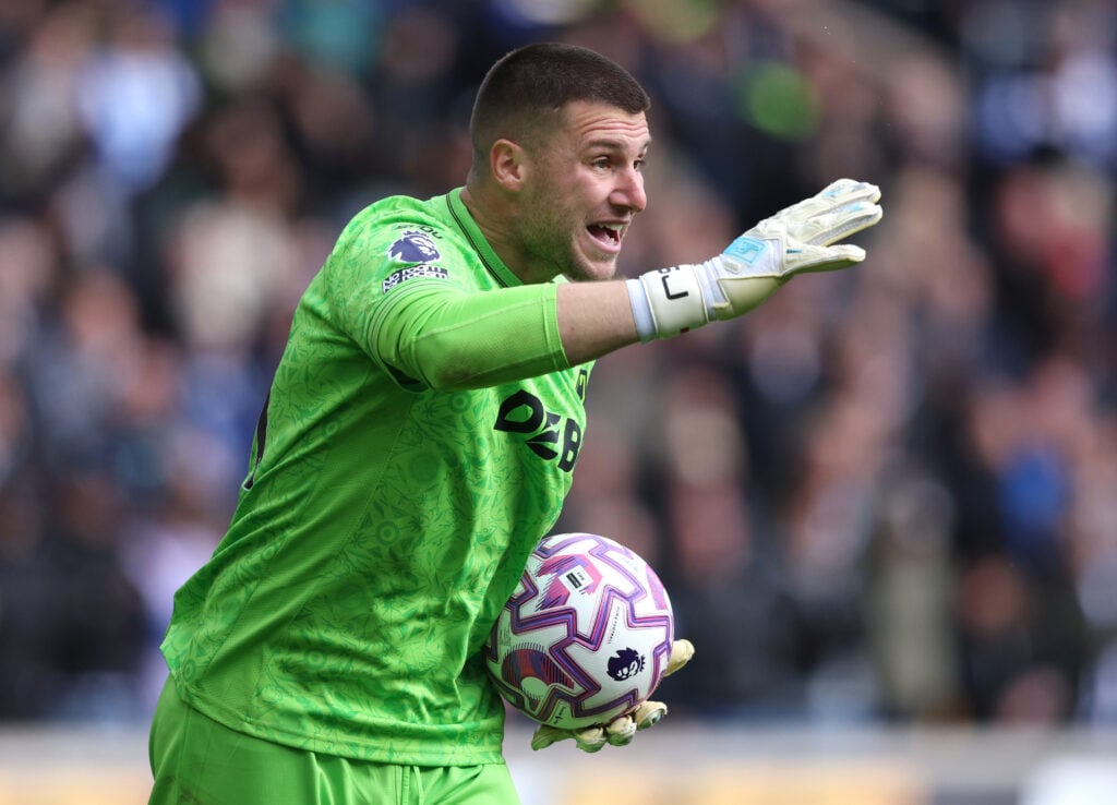 Sam Johnstone barks orders while playing for Wolves.
