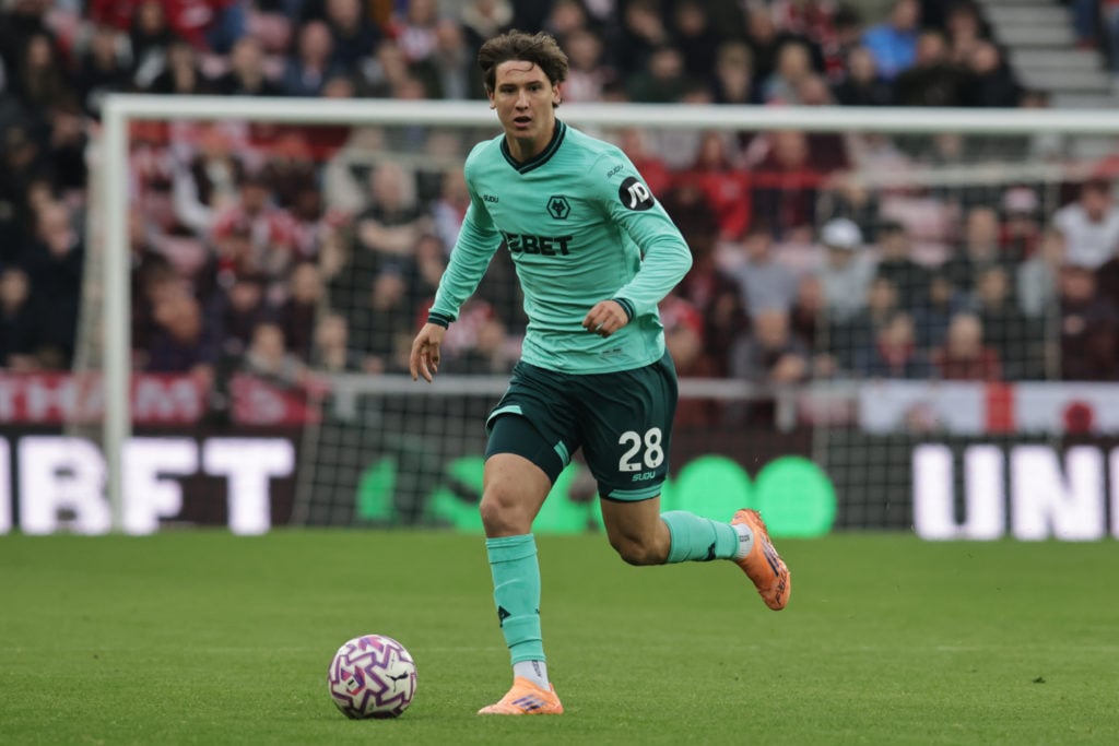 Fer Lopez on the ball for Wolves.