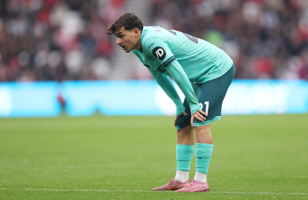 Rodrigo Gomes of Wolverhampton Wanderers reacts during the Premier League match between Sunderland and Wolverhampton Wanderers