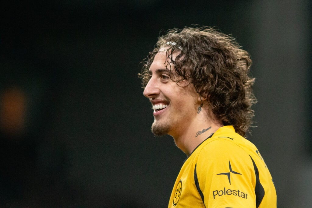 Fabio Silva smiles while playing for Fabio Silva.