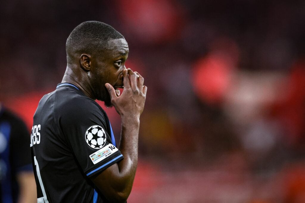 Carlos Forbs playing for Club Brugge.