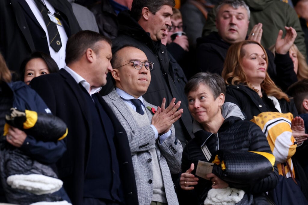 eff Shi, Chief Executive Officer (CEO) of Wolverhampton Wanderers, looks on prior to the Premier League match between Wolverhampton Wanderers and Burnley
