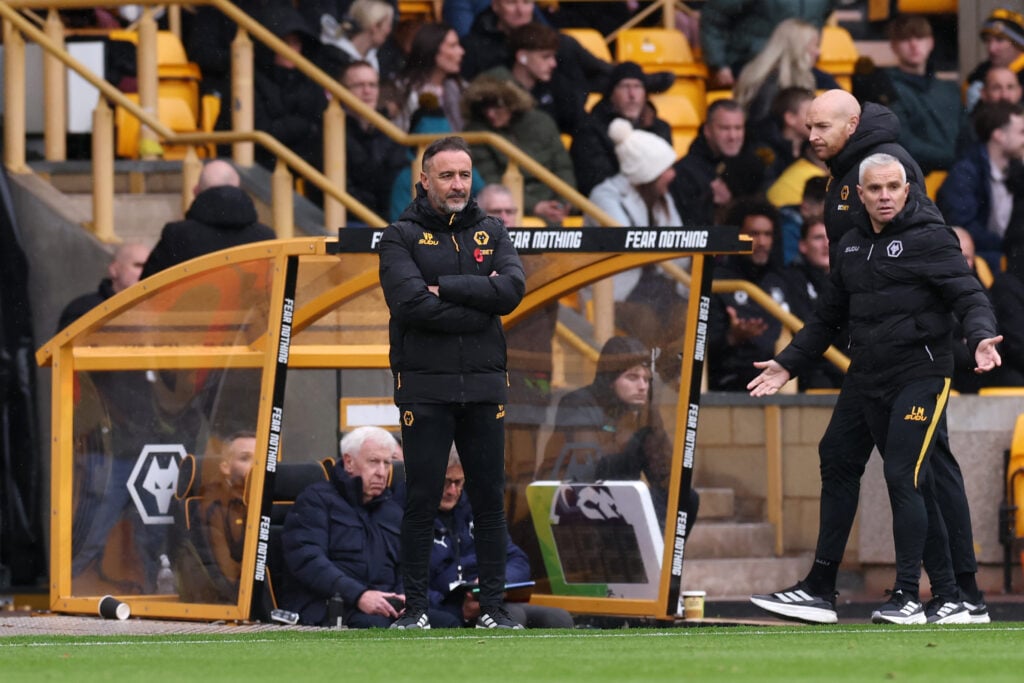 Vitor Pereira looks on from the touchline at Molineux.