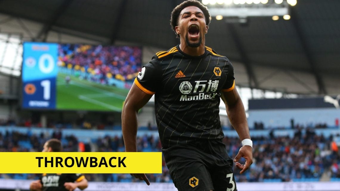 Main: Adama Traore celebrating against Manchester City Label: Throwback