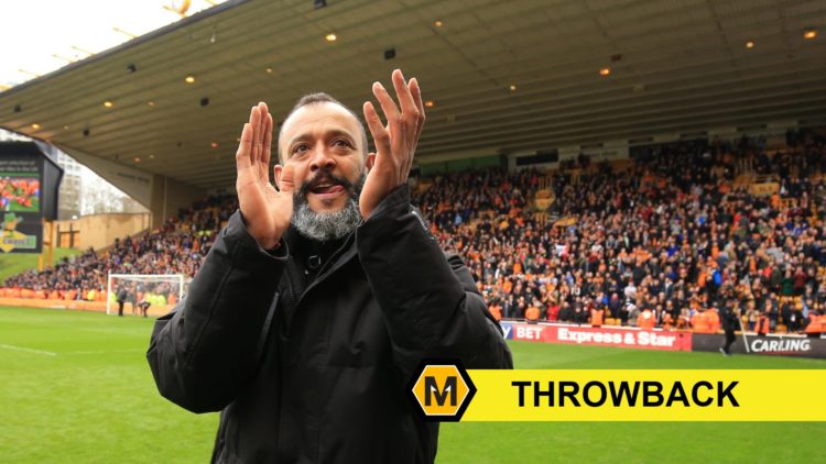 Nuno Espirito Santo celebrates a Wolves win against Sunderland
