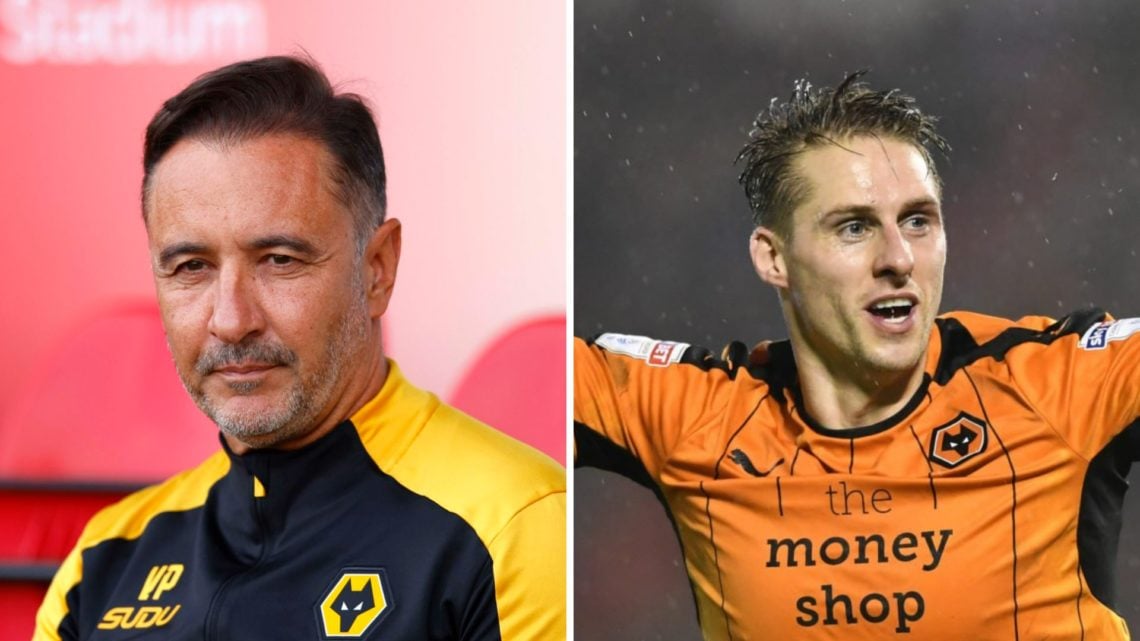 Wolves manager Vitor Pereira looks on (left), Dave Edwards playing for Wolves (right)