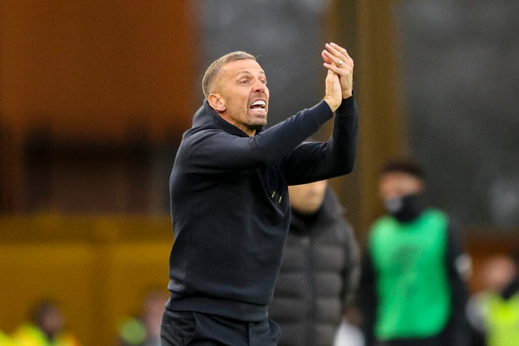Gary O'Neil shouts on the sidelines while managing Wolves.