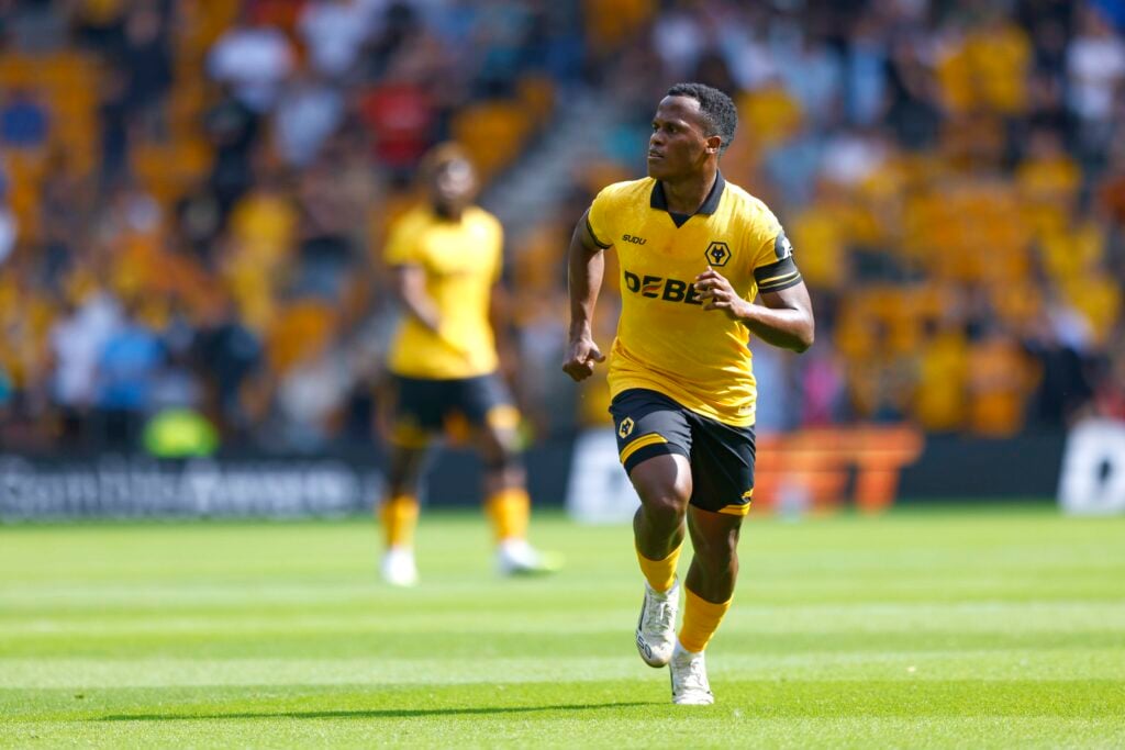 Jhon Arias playing for Wolves.